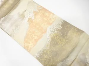 未使用品　引箔　遠山模様織り出し　袋帯